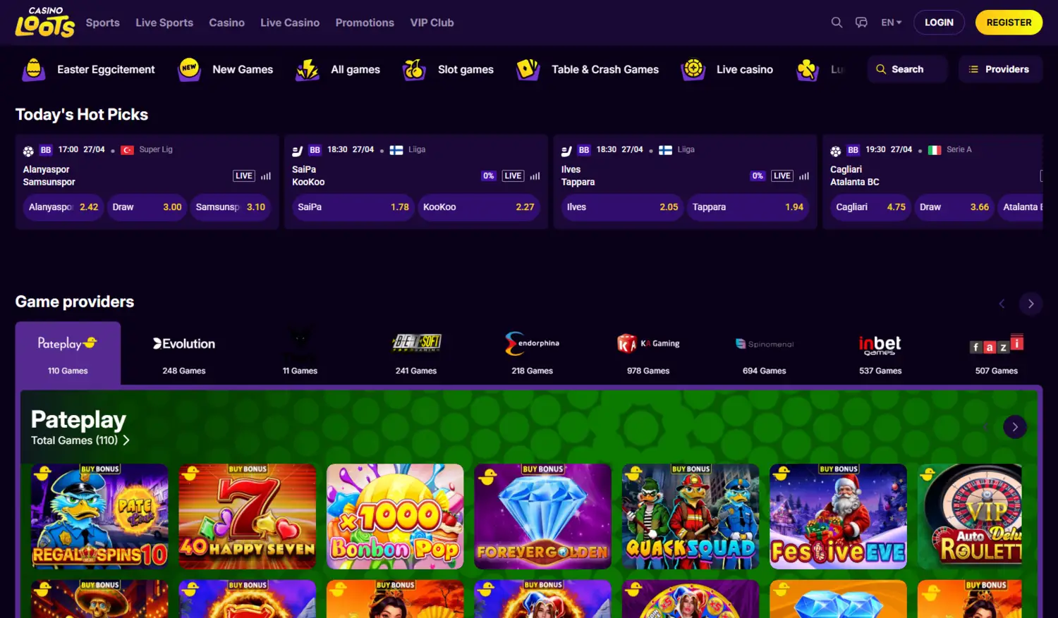 Casino Loots Homepage